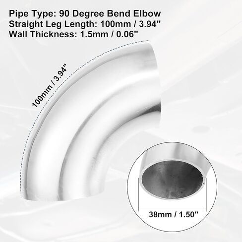 uxcell 3pcs OD 4 Inch 90 Degree Mandrel Bend Elbow SS304 Stainless Steel Bend Tube Exhaust Elbow Pipe for Car Arc Length 200mm Silver Tone in Saudi Arabia
