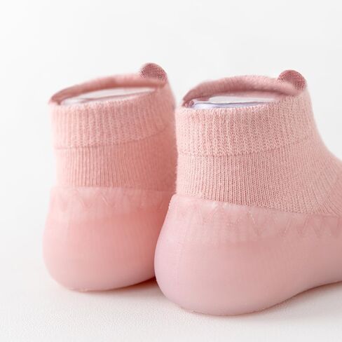 2 Pairs Baby Sock Shoes Boys Girls Non Slip Soft Rubber Sole Slippers Toddler First Walking Shoes Infant Babys Slip-on Sneakers in Kuwait