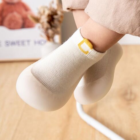 2 Pairs Baby Sock Shoes Boys Girls Non Slip Soft Rubber Sole Slippers Toddler First Walking Shoes Infant Babys Slip-on Sneakers in Kuwait