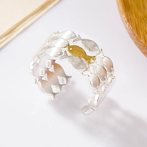 Angyape Swim Against the Current Ring,Christian Fish Ring for Women Hope Rings Jewelry Gifts Inspirational Rings The Chosen Merchandise in Saudi Arabia