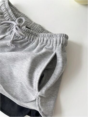 SOLY HUX Women's Summer Wide Leg Sweat Shorts Drawstring Elastic Waist Loose Track Shorts 2 Packs in Saudi Arabia