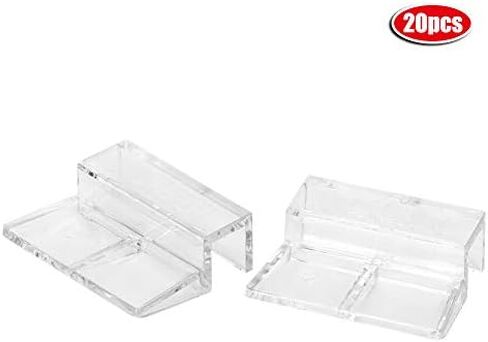 Hffheer 20Pcs Aquarium Glass Cover Clip Acrylic Universal Lid Clips for Rimless Aquariums Clear Color Acrylic Aquarium Glass Cover Holder(12mm) in Kuwait