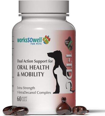 WorksSoWell 1TDC دعم طبيعي مزدوج المفعول - 60 كبسولة هلامية ناعمة | يقدم 4 فوائد صحية للكلاب والقطط | يدعم صحة الفم والورك والمفاصل، واستعادة العضلات والقدرة على التحمل، وصحة الجلد والمعطف in Saudi Arabia