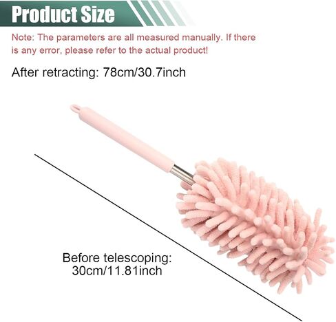 2PCS Car Interior Duster, Soft Chenille Detailing Brush with Extension Pole, Washable Long Handle Cleaning Duster Tool for Auto Dash Vent Window, Universal Home Car Cleaning Supplies (Pink) in Saudi Arabia
