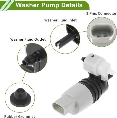ACROPIX Windshield Washer Pump with Grommet for Chevrolet Cruze 2017-2019 Front Washer Fluid Pump Windshield Wiper Pump No.84409812/84139203 Black,Gray 1 Set in Saudi Arabia