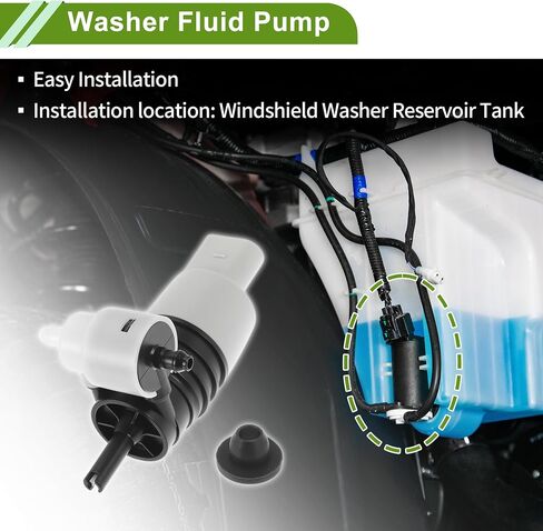 ACROPIX Windshield Washer Pump with Grommet for Chevrolet Cruze 2017-2019 Front Washer Fluid Pump Windshield Wiper Pump No.84409812/84139203 Black,Gray 1 Set in Saudi Arabia