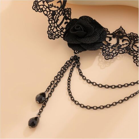 Black Elastic Band Thigh Leg Chain Gothic Flower Thigh Garter Leg Body Jewelry Crystal Thigh Chain Jewelry for Women in Saudi Arabia