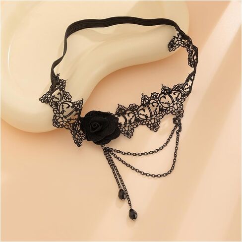 Black Elastic Band Thigh Leg Chain Gothic Flower Thigh Garter Leg Body Jewelry Crystal Thigh Chain Jewelry for Women in Saudi Arabia