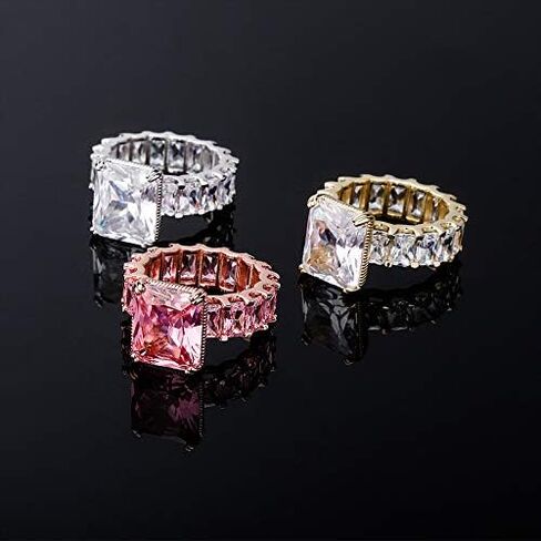 14K Gold Radiant Cut Inlaid Moissanite Ring, Women's Engagement Ring, A Radiant Choice for Proposals or Anniversaries in Saudi Arabia