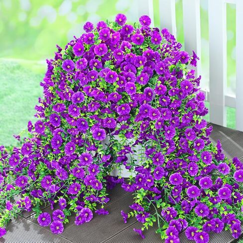 الزهور الاصطناعية للهواء الطلق ، زهور معلقة مزيفة للديكور ، النباتات المصطنعة في الهواء الطلق مقاومة للأشعة فوق البنفسجية ، 2 PCS البطنياس الاصطناعي للهجرة في الهواء الطلق فناء الفناء ساحة الشرفة in Kuwait