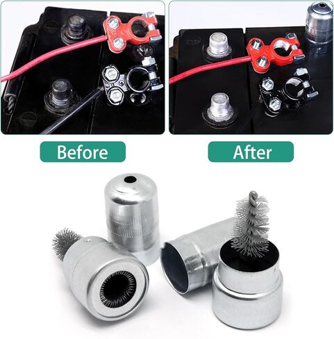 مجموعة منظف بطارية البطارية ، فرشاة طرفية بطارية 2pcs ، وحشات الرصاص 2pcs ، 10pcs غسالات الألياف المضادة للتآكل ، للسيارة البحرية RV in Kuwait