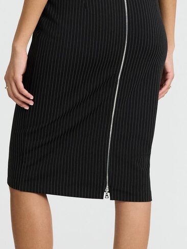 Express Womens Pinstripe Cap Sleeve Back Zipper Midi Gheath Dress in Kuwait