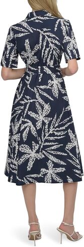 DKNY Women's Short Sleeve Cotton Poplin Collared Shirtdress in Saudi Arabia