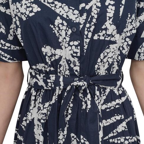 DKNY Women's Short Sleeve Cotton Poplin Collared Shirtdress in Saudi Arabia
