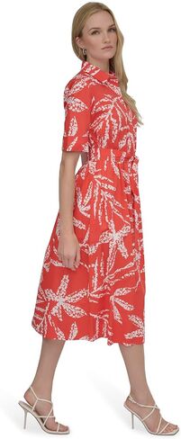 DKNY Women's Short Sleeve Cotton Poplin Collared Shirtdress in Saudi Arabia