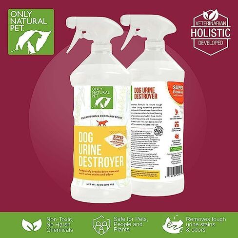 Only Natural Pet Advanced Dog Stain + Odor Remover with Oxy, All-Natural Professional Strength Enzymatic Cleaner - Pet Stain and Urine Odor Remover- 32 Fl Oz in Kuwait