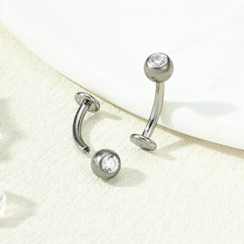 G23 Solid Titanium Belly Button Rings Internally Threaded Floating Belly Piercings 14G CZ Opal Belly Navel Rings Jewelry for Women 10mm Belly Bars in Kuwait