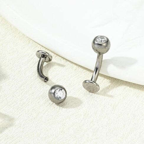 G23 Solid Titanium Belly Button Rings Internally Threaded Floating Belly Piercings 14G CZ Opal Belly Navel Rings Jewelry for Women 10mm Belly Bars in Kuwait