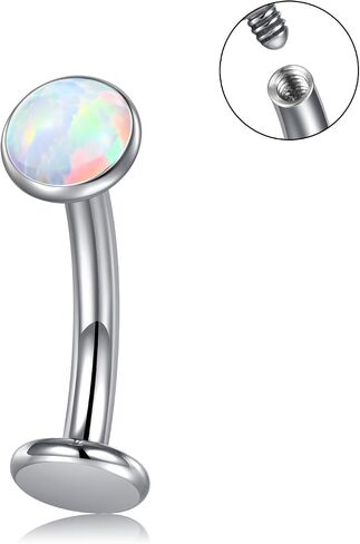 G23 Solid Titanium Belly Button Rings Internally Threaded Floating Belly Piercings 14G CZ Opal Belly Navel Rings Jewelry for Women 10mm Belly Bars in Kuwait