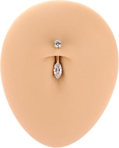 PEAKLINK G23 Titanium Belly Button Ring 14G Belly Piercing 10mm Navel Ring Internal Thread Navel Piercing Jewelry Cubic Zirconia Navel Belly Barbell Stud for Women in Saudi Arabia