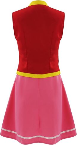 زي Toadette Women Mushroom Cosplay Toadstool Pink Dress مع ملابس هالوين سترة in Kuwait