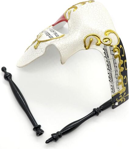 Thmyo Half Half Face Men Men's Phantom of the Opera Vintage Vinetian Carnival Masquerade Mask with Holding Stick in Kuwait