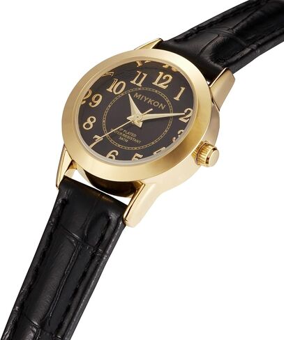 Miykon Ladies Watches for Women | Dainty Small Analog Watch Women with Vegan Leather Band | Ion Polished, Luminous Hands and Second Hand, Scratch Resist Glass, Japanese Quartz, 100ft Water Resistant in Kuwait