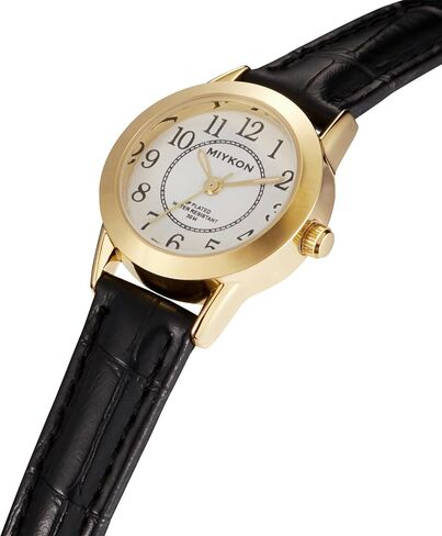 Miykon Ladies Watches for Women | Dainty Small Analog Watch Women with Vegan Leather Band | Ion Polished, Luminous Hands and Second Hand, Scratch Resist Glass, Japanese Quartz, 100ft Water Resistant in Kuwait