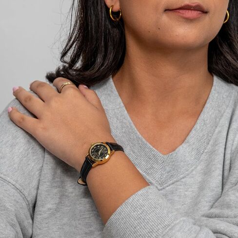 Miykon Ladies Watches for Women | Dainty Small Analog Watch Women with Vegan Leather Band | Ion Polished, Luminous Hands and Second Hand, Scratch Resist Glass, Japanese Quartz, 100ft Water Resistant in Kuwait