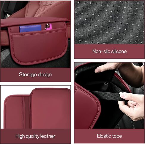 Car Center Console Cover, Leather Memory Foam Armrest Cover Cushion with 2 Storage Bags, Universal Car Armrest Seat Box Pad Car Interior Accessories Protector for Most Vehicle (Black) in Kuwait