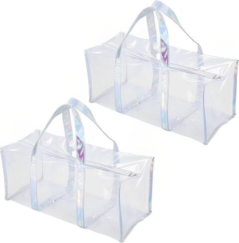Clear Tote Bag Transparent Bag Stadium Approved Travel Gym See Through Toiletry Bag for Women in Saudi Arabia