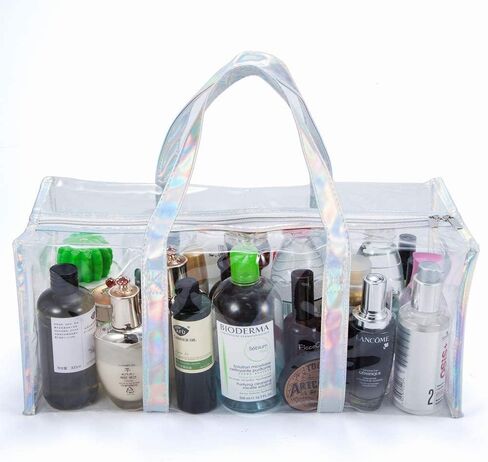 Clear Tote Bag Transparent Bag Stadium Approved Travel Gym See Through Toiletry Bag for Women in Saudi Arabia