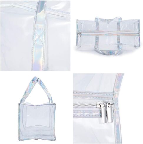 Clear Tote Bag Transparent Bag Stadium Approved Travel Gym See Through Toiletry Bag for Women in Saudi Arabia