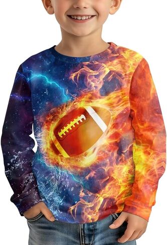 الأولاد غير الرسميين الطويل الأكمام القمصان الأطفال Fall Pullover Tops Teads Novelty Graphic Shirt ناعمة الربيع tshirts 3-16T in Kuwait