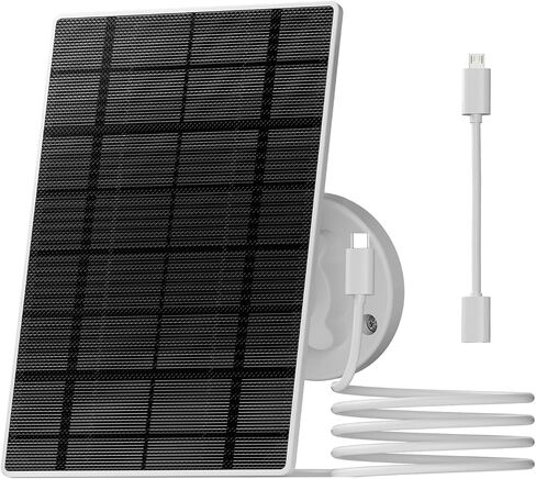 ZUMIMALL 3W Solar Panel for Security Camera Wireless Outdoor, IP66 Waterproof Solar Panel with 10ft Type C Cable, Suitable for All Security Camera (Type C Port) in Saudi Arabia