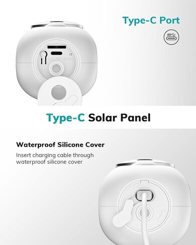ZUMIMALL 3W Solar Panel for Security Camera Wireless Outdoor, IP66 Waterproof Solar Panel with 10ft Type C Cable, Suitable for All Security Camera (Type C Port) in Saudi Arabia