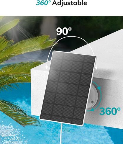 ZUMIMALL 3W Solar Panel for Security Camera Wireless Outdoor, IP66 Waterproof Solar Panel with 10ft Type C Cable, Suitable for All Security Camera (Type C Port) in Saudi Arabia