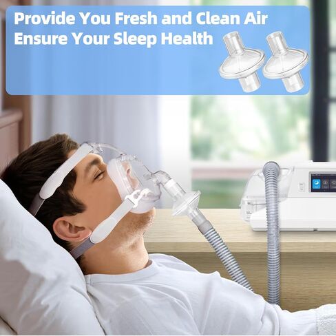 CPAP Filters - 12 PCS Universal CPAP Inline Filter for CPAP and BiPAP Machines Compatible with ResMed AirSense 10/11, CPAP Bacteria Filter for All 22mm & 25mm Tubing, CPAP Supplies in Kuwait