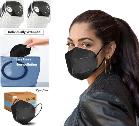 KN95 Face Mask 50 PCS, Grey Disposable Face Masks for Adults in Kuwait
