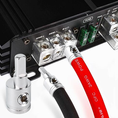 Amp Input Reducer 0 Gauge to 4 Gauge (4PCS) Car Stereo Audio AWG Pin Power Ground Wire Reducer 4PCS… in Kuwait