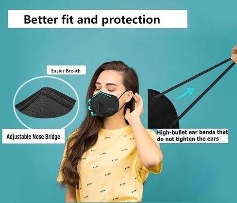 KN95 Face Mask 50 PCS, Grey Disposable Face Masks for Adults in Kuwait