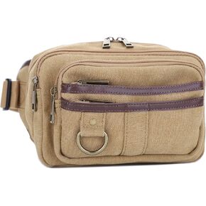 JESSIE & JAMES Klamath Canvas Concealed Carry Belt Bag, Adjustable Crossbody Fanny Packs for Men Women BLACK