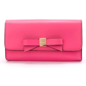 kate spade new york Women's Leather Bow Belt Bag, Removable Zip Pouch for Hands-Free Carrying & Travel, pizzaz Pink, S/M