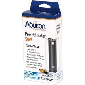 Aqueon Aquarium Fish Tank Preset Heater For Up To 40 Gallons, 100 Watts