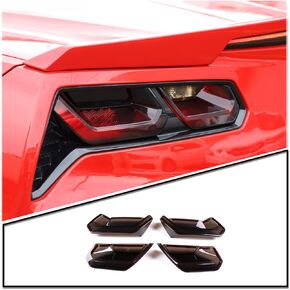 Sekhyna Car Tail Light Cover Black Protection Cover Trim ABS 4pcs متوافق مع Corvette C7 Stingray 2014-2019 إكسسوارات غطاء ضوء الذيل