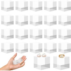 20 PCS Clear Acrylic Blocks for Display 1x1x1 Inch Square Stands for Display Acrylic Base Stand 1x1x1 Acrylic Cubes for Display for Jewelry, Crafts, Souvenirs