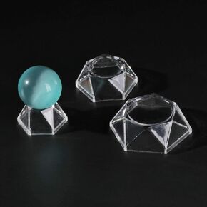 3 PACK Crystal Ball Base Acrylic Display Stand Sphere Stone Support Holder Desktop Ornaments Photography Prop (Ball is not Included)
