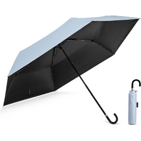 G4Free Mini Travel Umbrella UPF 50+ Ultralight Slim UV Protection Parasol, Windproof Compact Umbrella for Sun & Rain, Portable with J Hook Curved Handle Japanese Style for Women