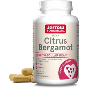Jarrow Formulas Citrus Bergamot 500 mg - 120 Servings (Veggie Caps) - Antioxidant Support for Cardiovascular & Metabolic Health - Dietary Supplement - Gluten Free - Use with Jarrow Formulas QH-absorb