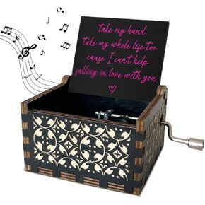 Wooden Music Box with Handle Take My Hand Take My Whole Life Too Music Boxes Romantic Gifts for Wife Girlfriend Husband U R My Sunshine Music Boxes for Women - DH451
